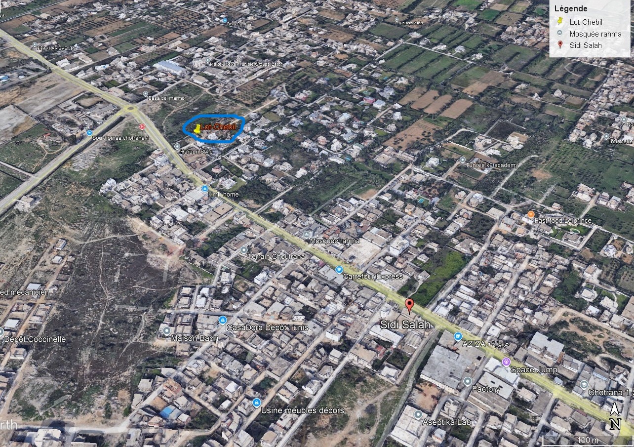 La Soukra Sidi Salah Terrain Terrain nu Terrain clotur de 300 mtre carr