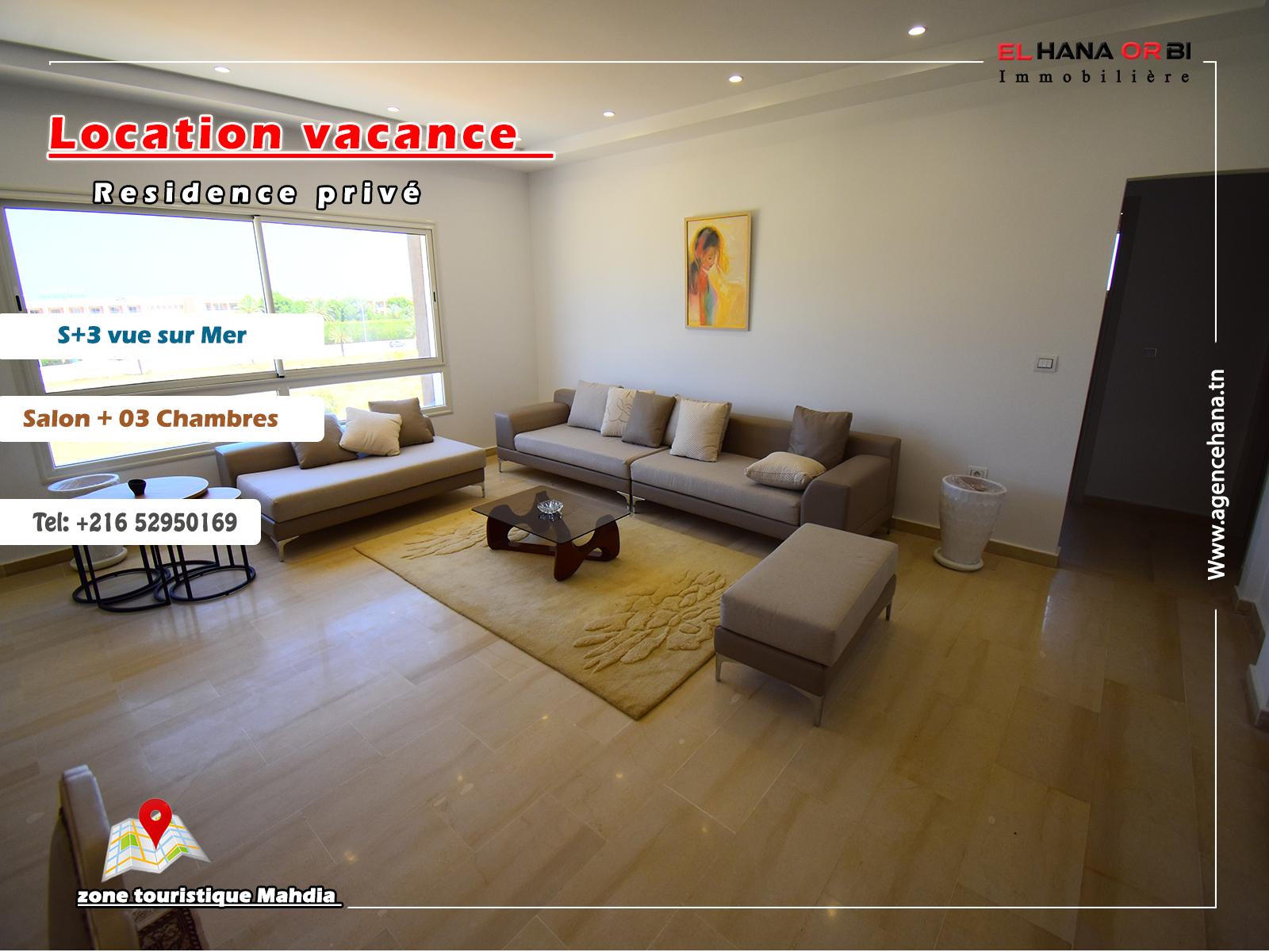 Mahdia Mahdia Location vacances Appart. 3 pices App s3 neuf en plein zone touristique