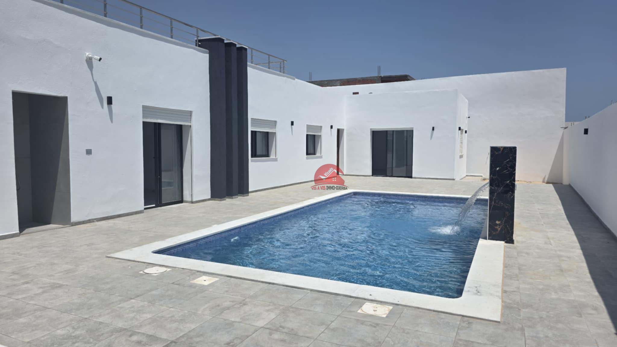 Djerba - Midoun Midoun Vente Maisons Villa avec titre bleu tezdaine djerba za ref v722