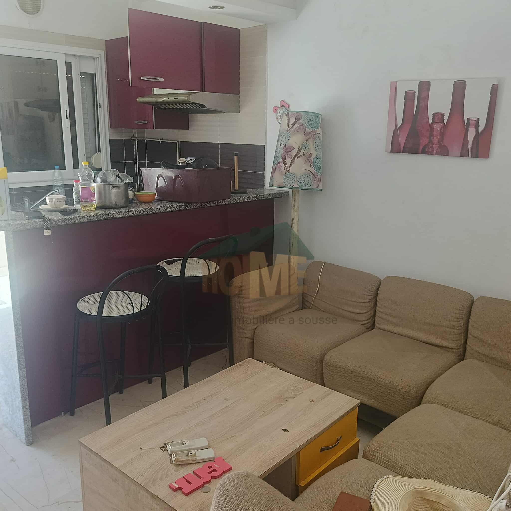 Sousse Jaouhara Sahloul Location Appart. 2 pices S1 meubl a lanne