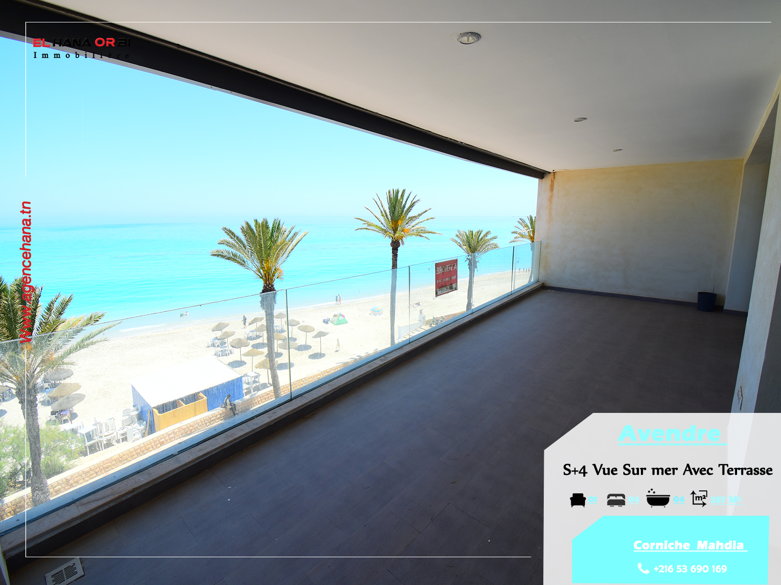 Mahdia Mahdia Vente Appart. 4 pices Appartement s2 vue sur mer  corniche