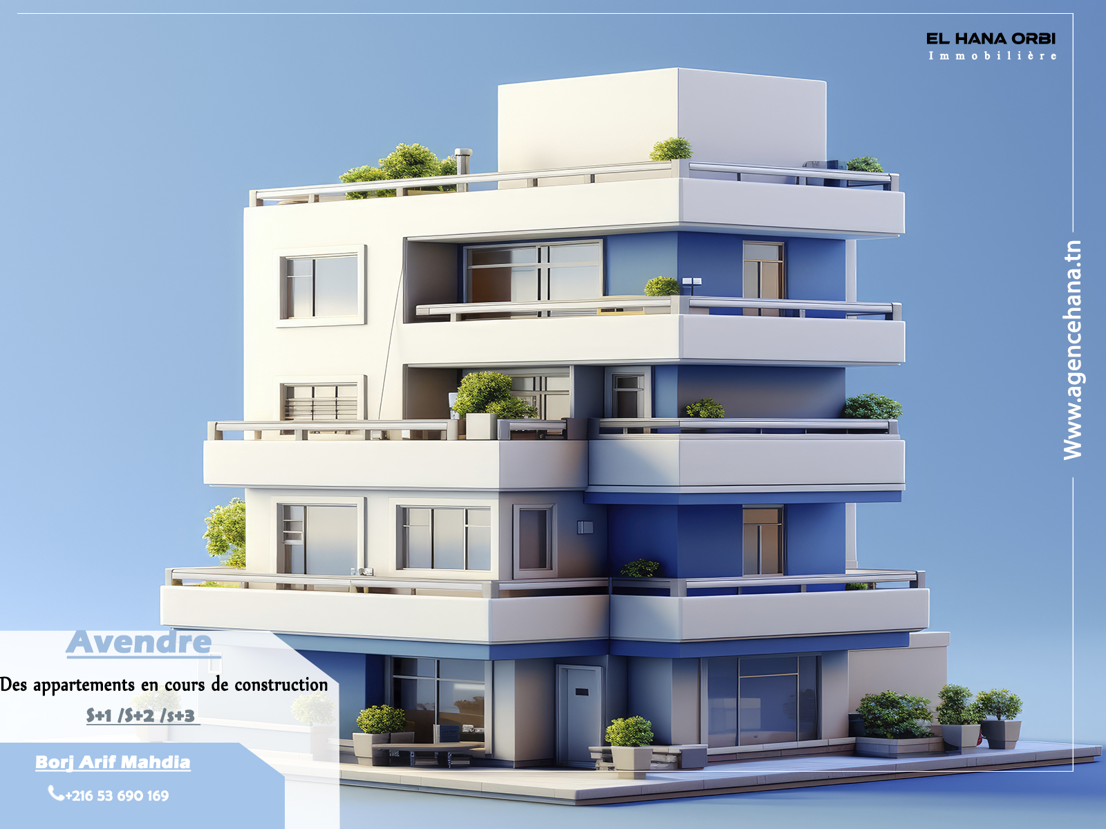 Mahdia Mahdia Vente Appart. 1 pice Des appartements s1 s2 s3 en cours de construction