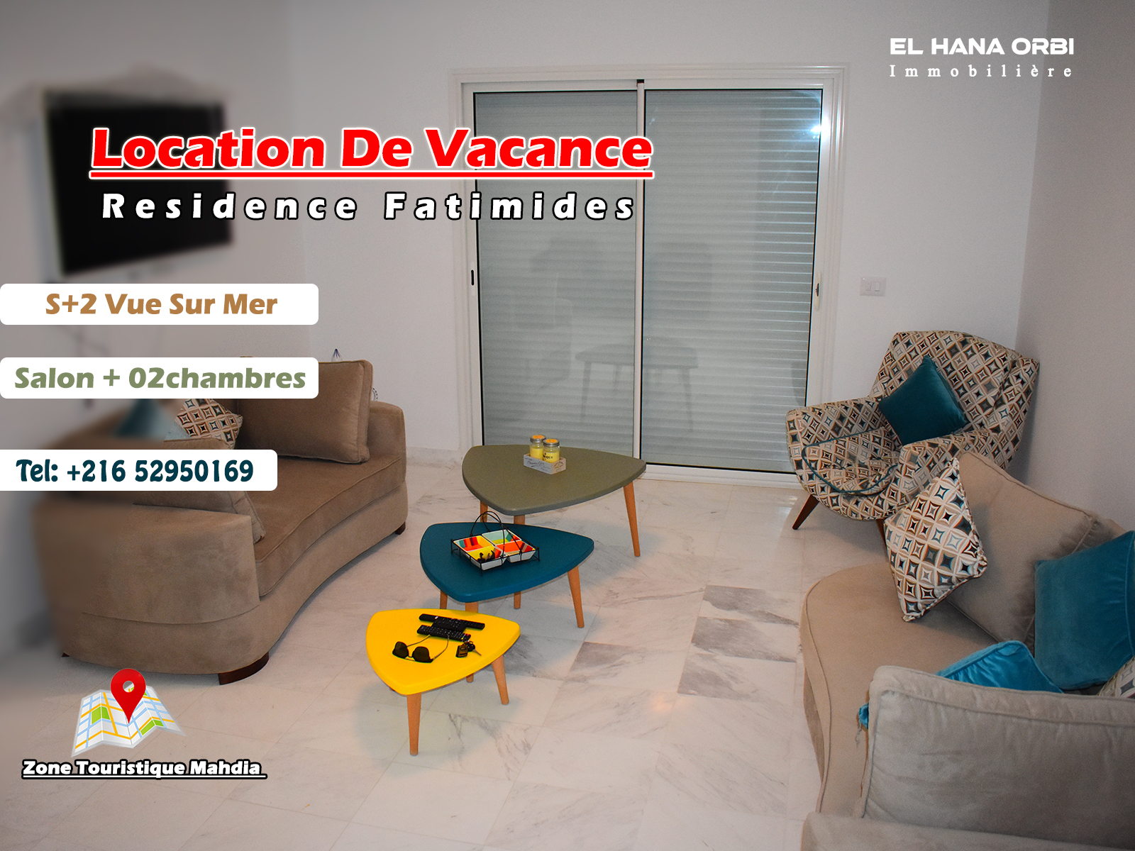 Mahdia Mahdia Location vacances Appart. 2 pices Appartement s2 rz fatimide neuf pour vacance