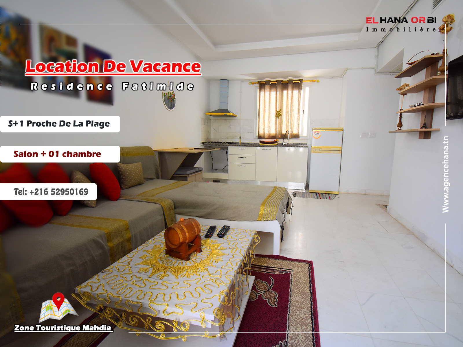 Mahdia Mahdia Location vacances Appart. 1 pice Appartement s1 rz fatimide pour votre vacance