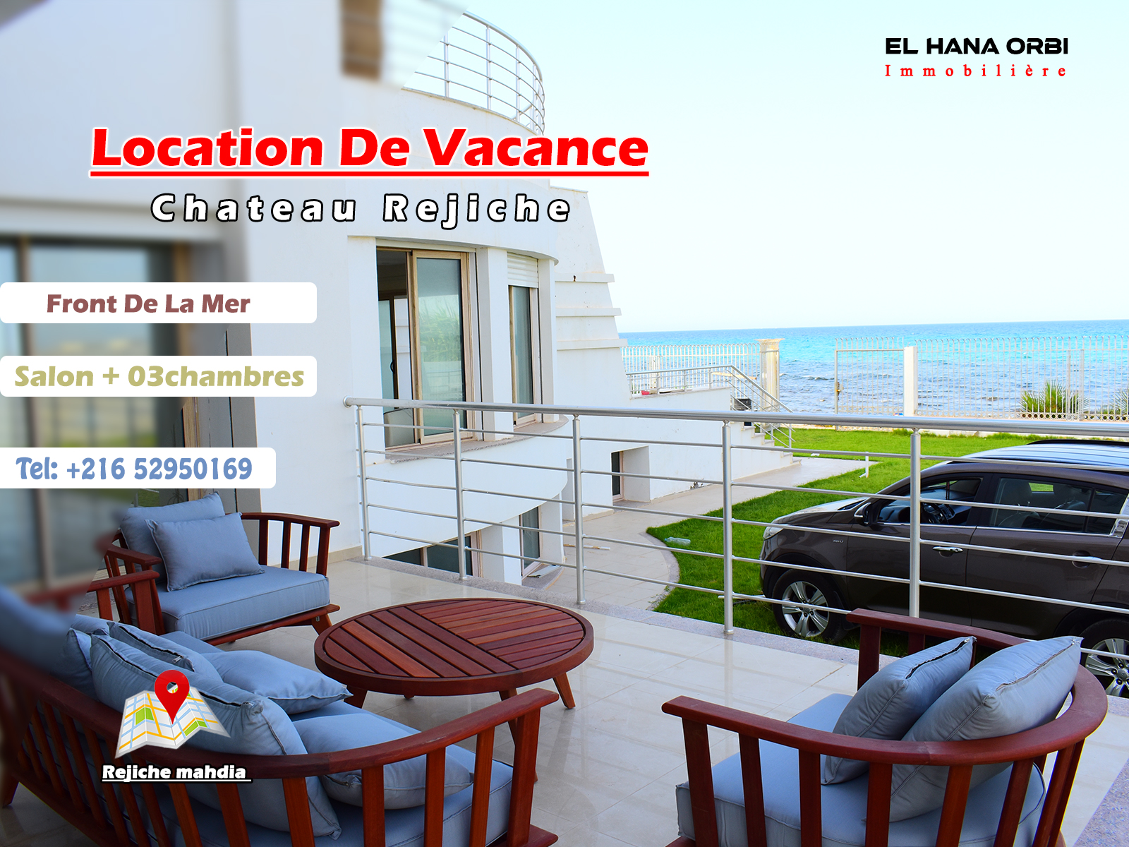 Mahdia Rejiche Location vacances Maisons Chteau front de mer rdc pour vacance