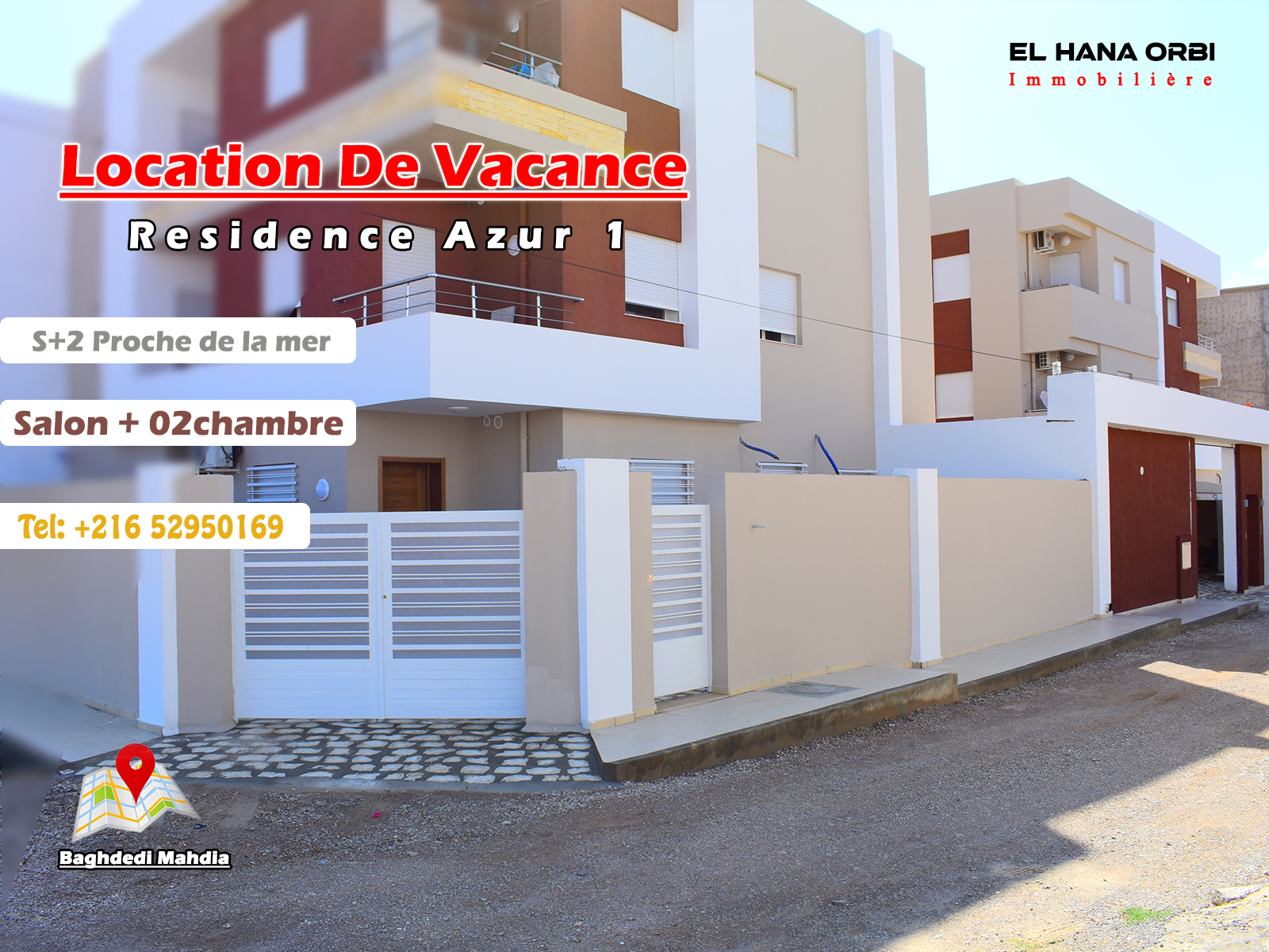 Mahdia Mahdia Location vacances Appart. 2 pices S2 rz azur dans la  zone touristique