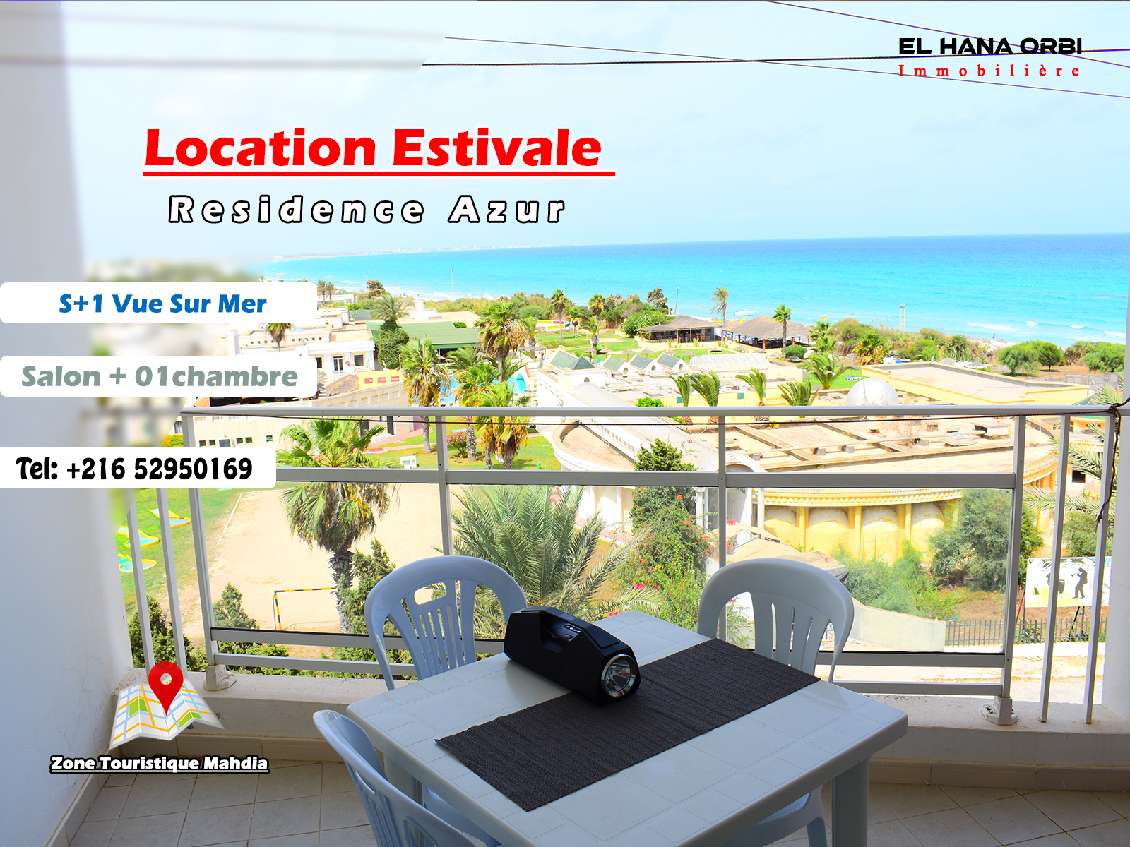 Mahdia Mahdia Location vacances Appart. 1 pice Appartement s1 de charme rz azur vue mer