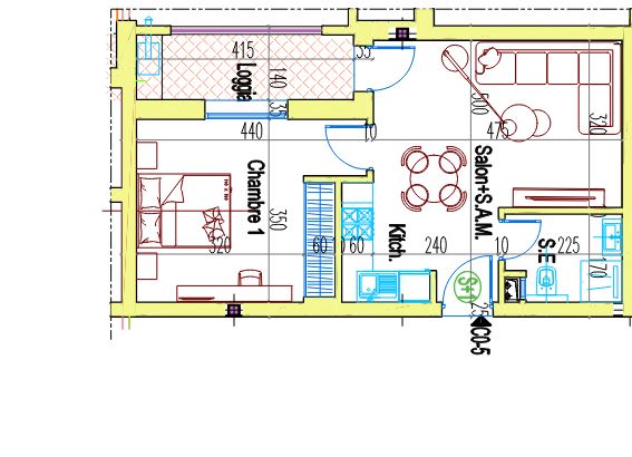 La Soukra La Soukra Vente Appart. 2 pices Appar s1 encours de construction   la soukra