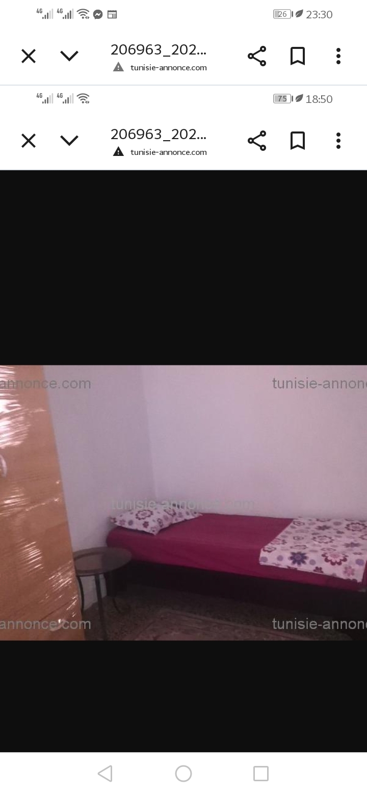 El Omrane El Omrane Location Appart. 1 pice S0 meuble fraceville pres dauphine charges gratuit