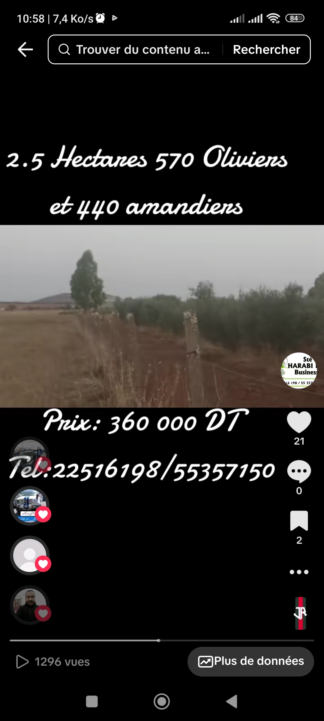 Bir Mcherga Bir Mcherga Terrain Terrain agricole Terrain 570 oliviers et 440 amandiers