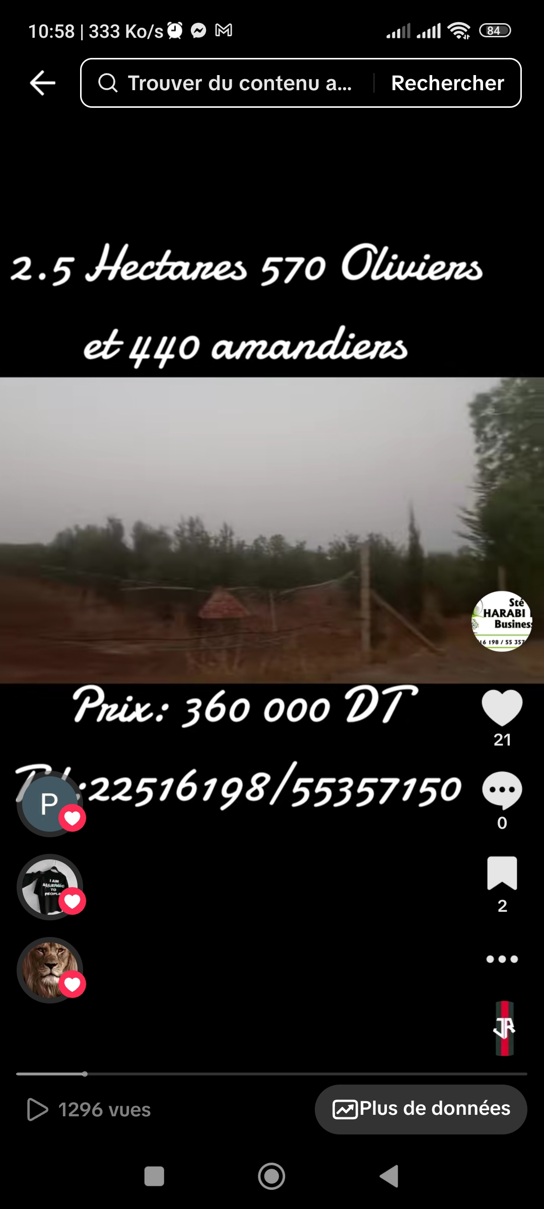 Bir Mcherga Bir Mcherga Terrain Terrain agricole Terrain 570 oliviers et 440 amandiers