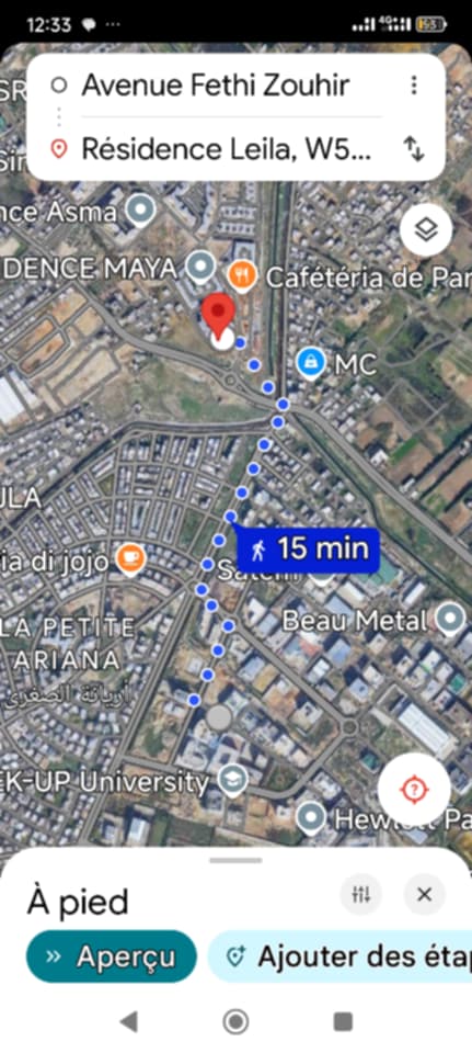 Raoued Ariana Essoughra Location Appart. 3 pices Joli app cot l'esprit