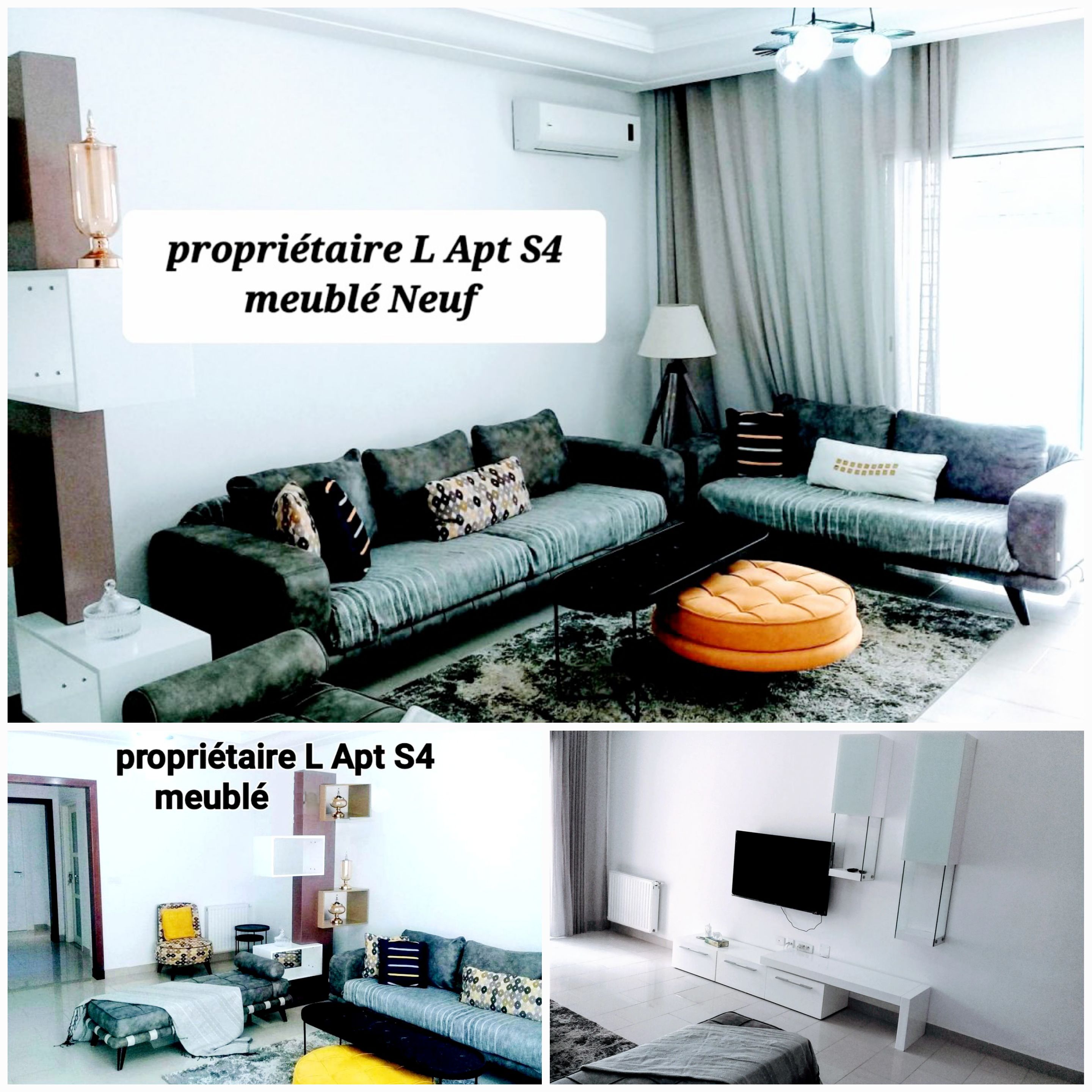 La Marsa El Aouina Location Appart. 4 pices S4 meubl neuf proche lac2 pour tranger