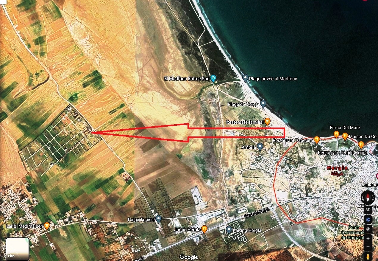 Hergla Hergla Terrain Terrain nu Terrain cltur 590m  1km de la plage hergla