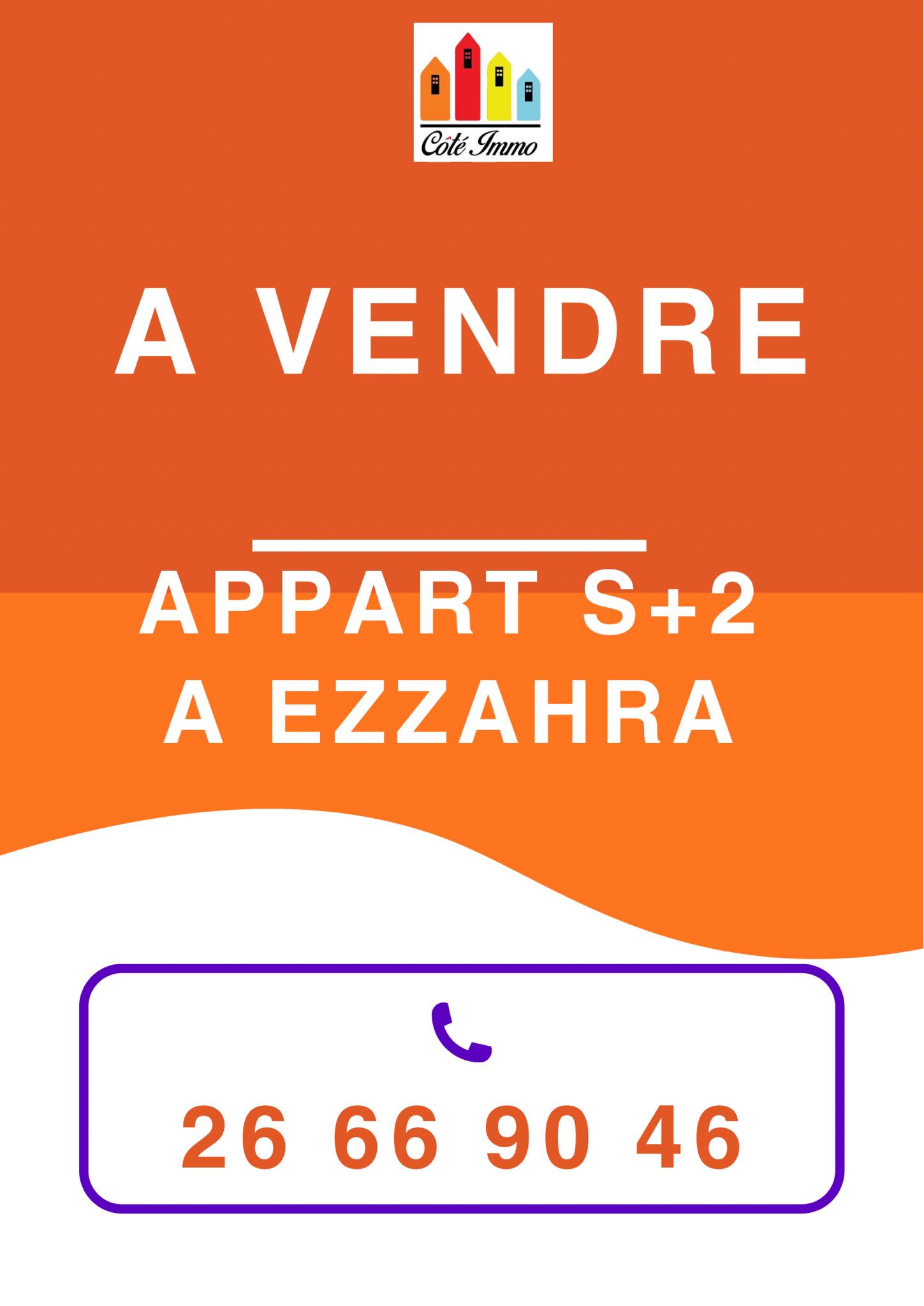 Ezzahra Ezzahra Vente Appart. 2 pices Appartement s2 hst  ezzahra