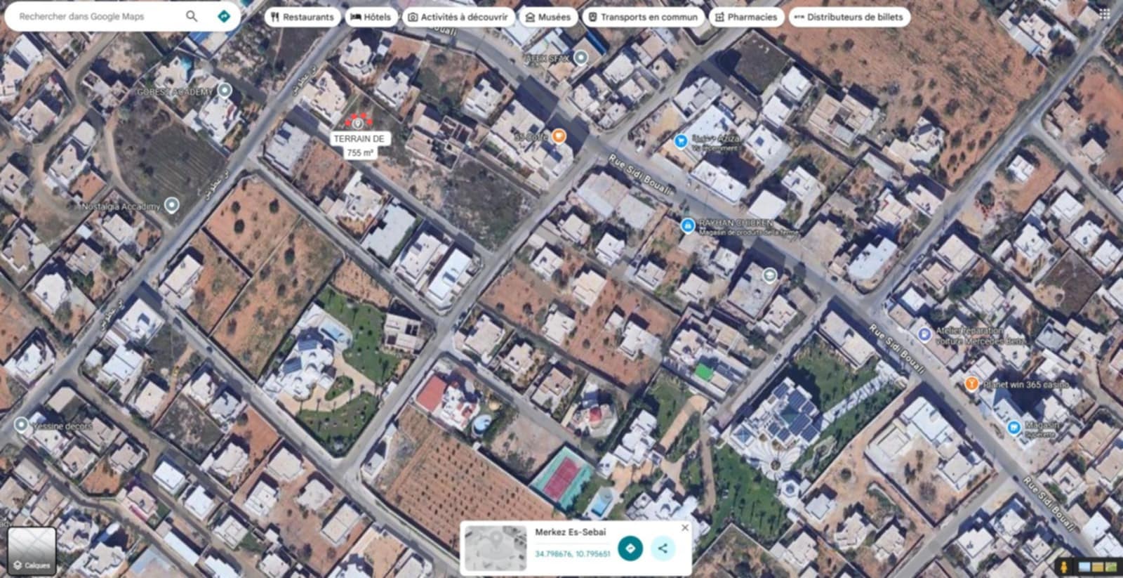 Sakiet Eddaier Essaadi Vente Surfaces Terrain constructuble sfax zone villa luxueux