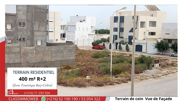 Hammam Chatt Borj Cedria Terrain Terrain nu Terrain de 400m2  680 tnd le m2