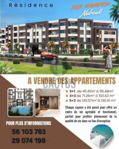 Nabeul Nabeul Vente Appart. 1 pice Nouveau projet r3  sidi mahersi ref587a