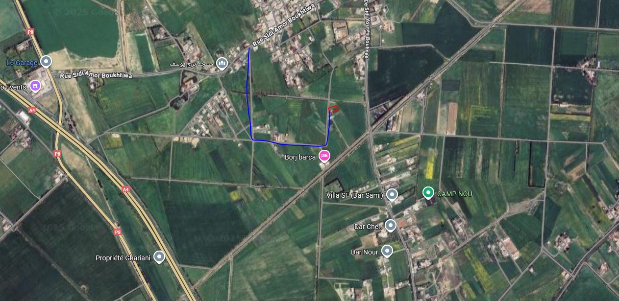 Sidi Thabet Borj Youssef Terrain Terrain nu Excellent terrain de 712 m2  92000dt