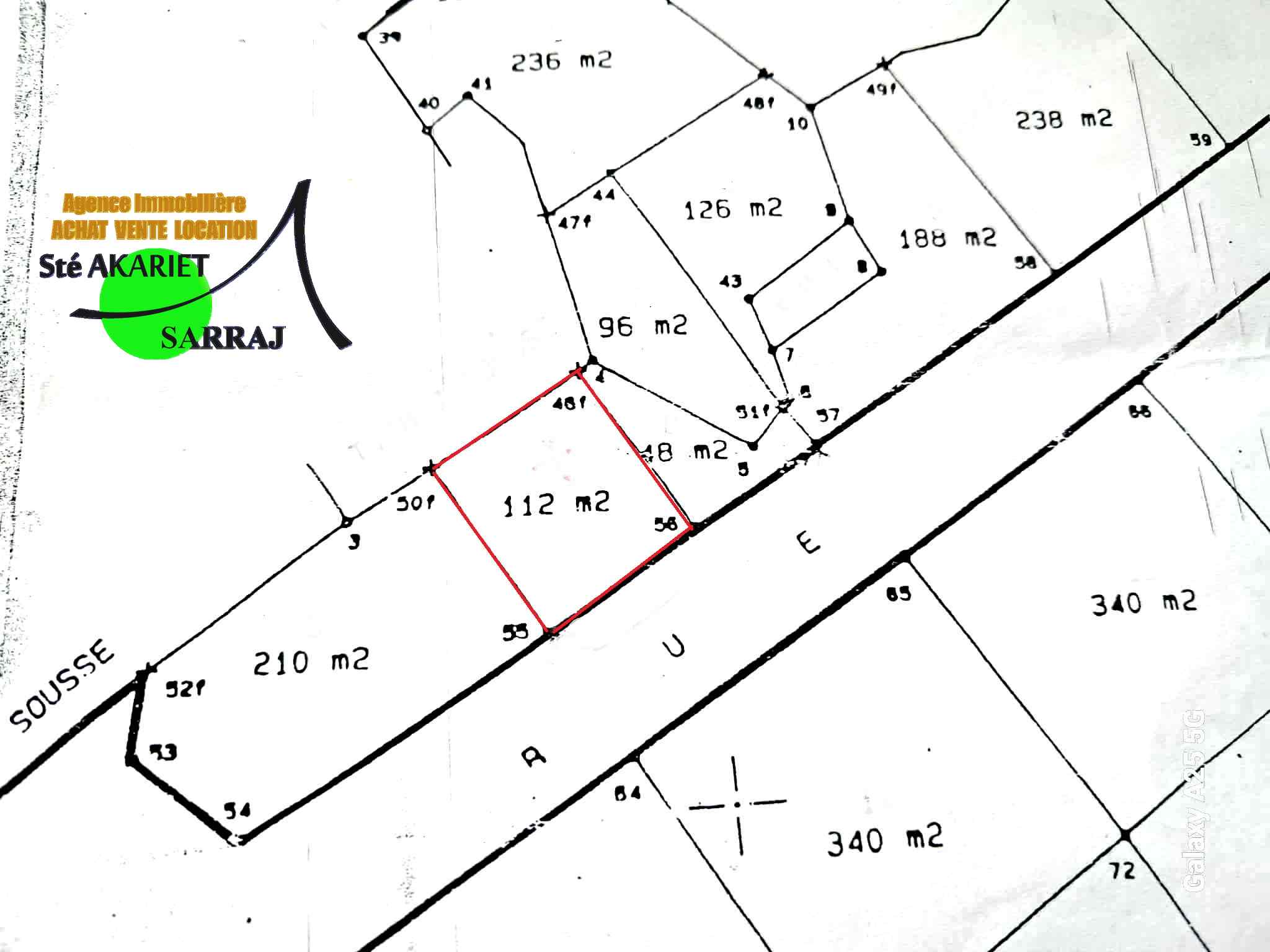 Akouda Akouda Terrain Terrain nu Terrain 112m avec fondation  akouda el werfeli
