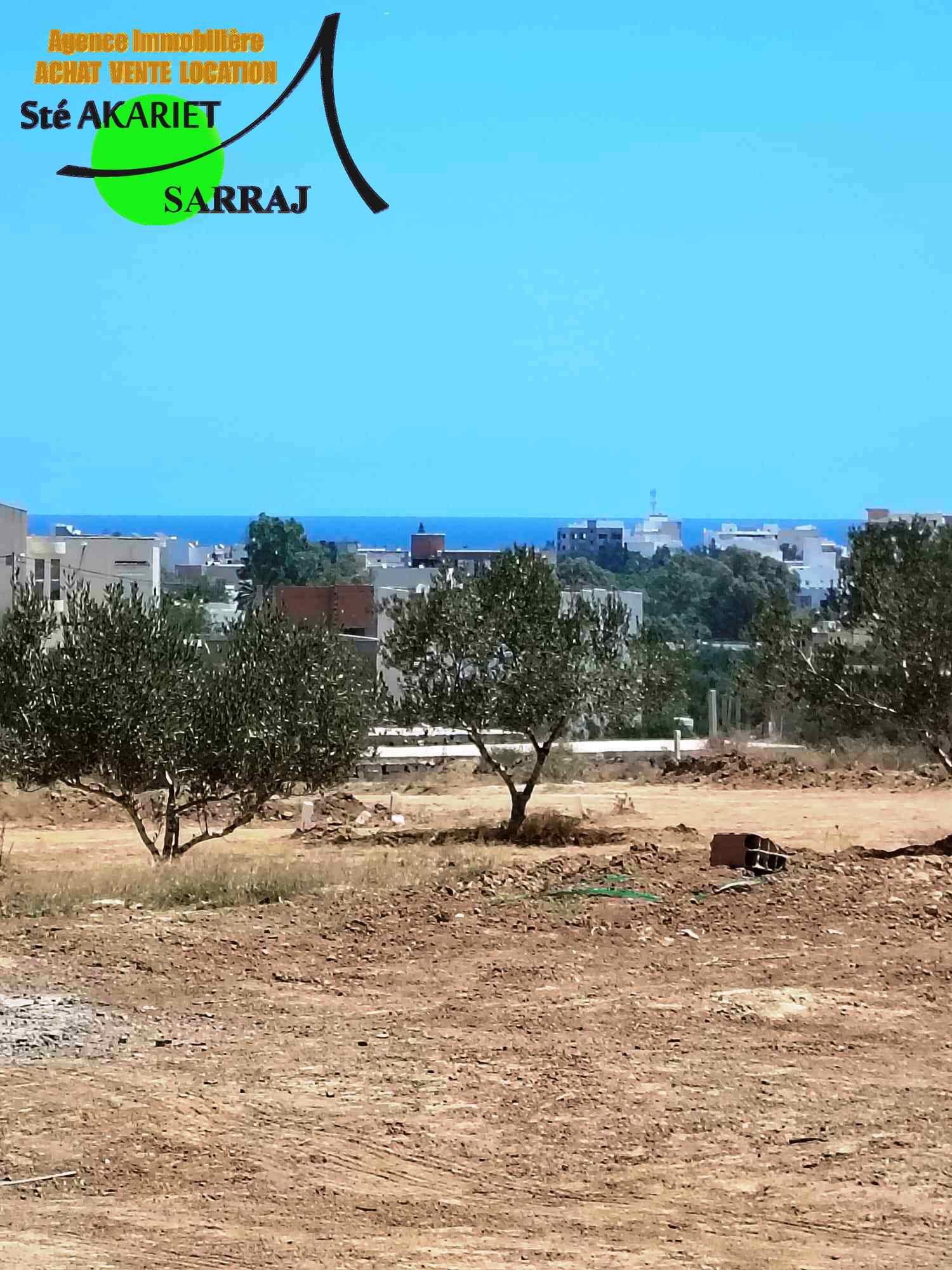 Akouda Chatt Meriem Terrain Terrain nu Terrain 409m vue de mer  koussour gharnata