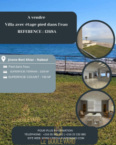 Beni Khiar Beni Khiar Vente Maisons A  villa 2s6 pied dans leau  ref1268a