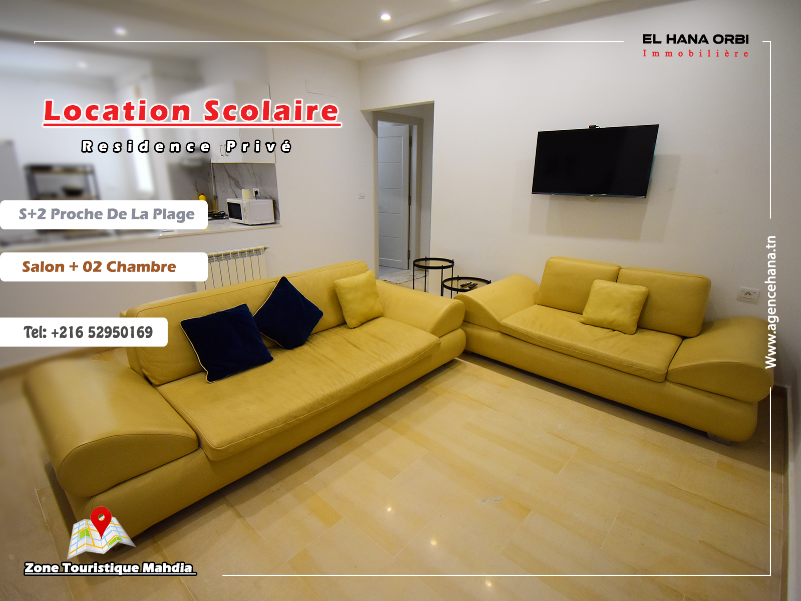 Mahdia Mahdia Location Appart. 2 pices Pour scolaire s2 neuf en plein zone touristique