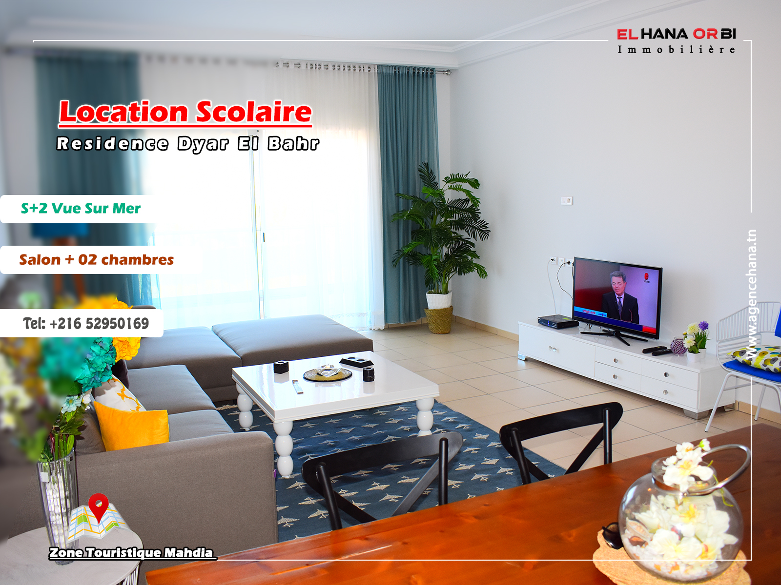 Mahdia Mahdia Location Appart. 2 pices Pour lanne scolaire appartement luxueux vue mer