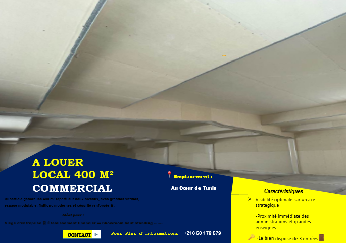 Bab Bhar Republique Bureaux & Commerces Bureau Local pour sige d'entreprise
