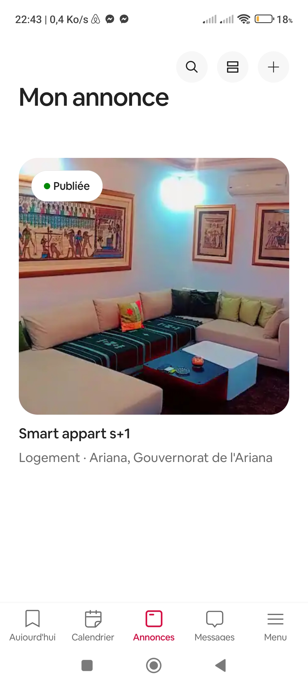 Ariana Ville Cite Ennasr 2 Location vacances Appart. 2 pices S1 meubl  cit ennassr2