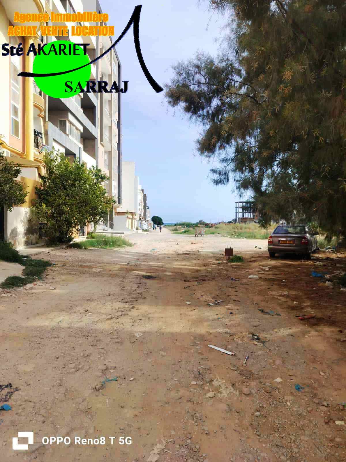 Akouda Chatt Meriem Terrain Terrain nu Terrain approuv 539m  200m de la plage tantana
