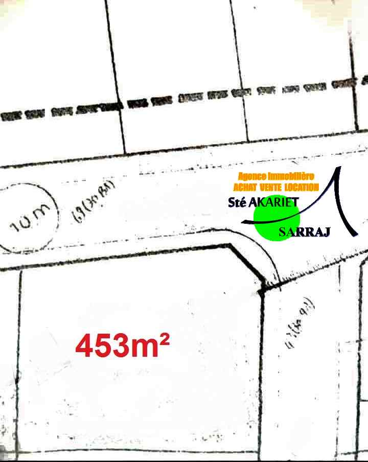 Sousse Jaouhara Khezama Ouest Terrain Terrain nu Terrain approuv zone des villas 453m  khzema