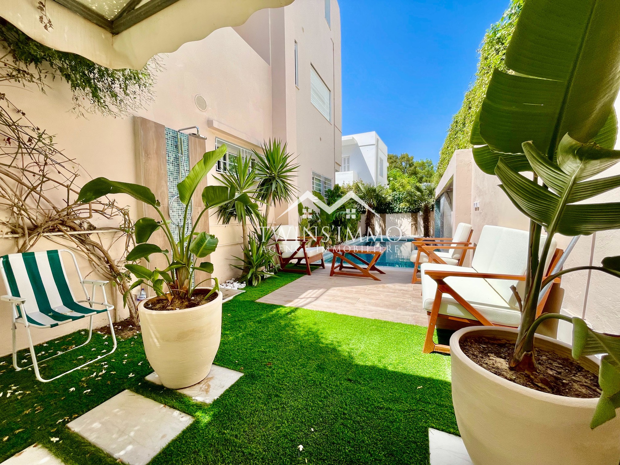 Carthage Cartage Byrsa Location Duplex Duplex avec piscine meubl  carthage