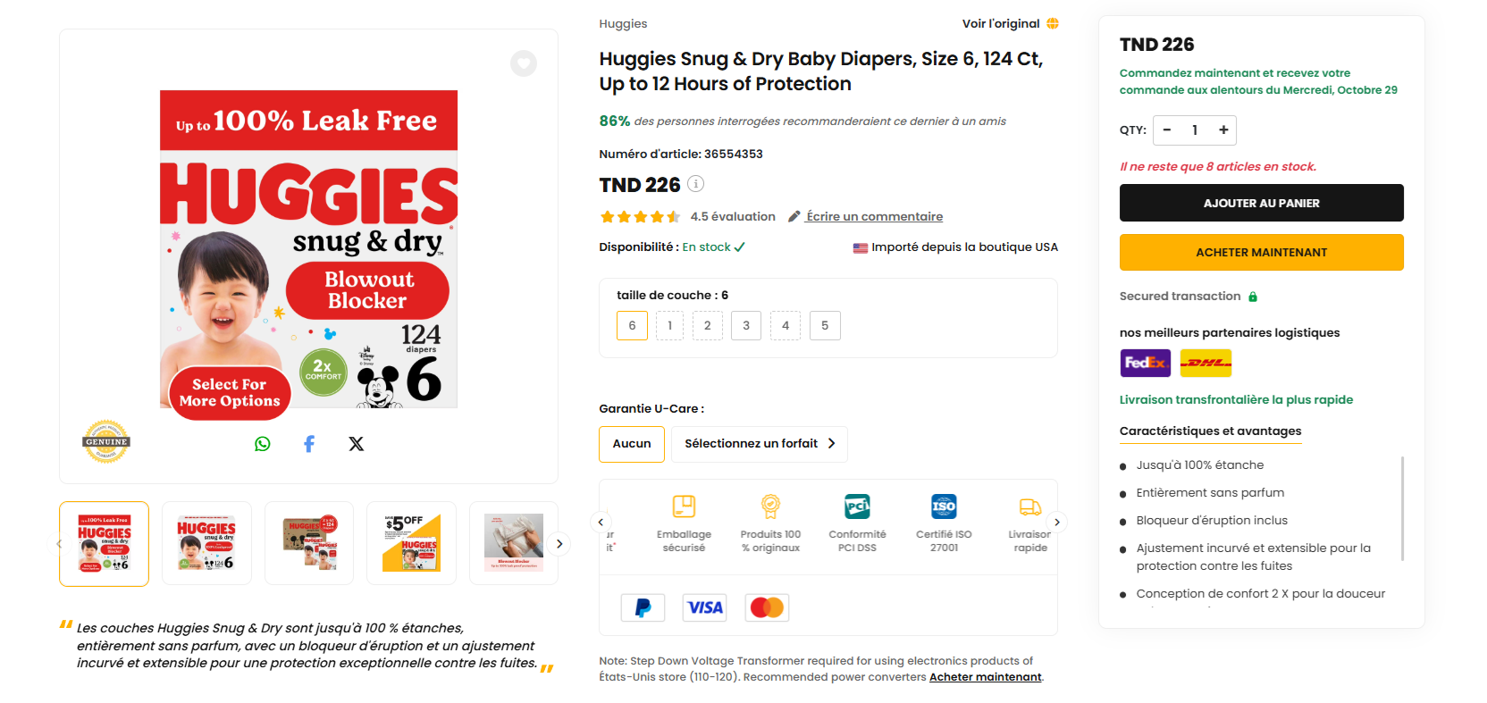 Ariana Ville Cite Ennasr 1 Toilette et Bain Autre Couches bb huggies taille 6 neuf du canada