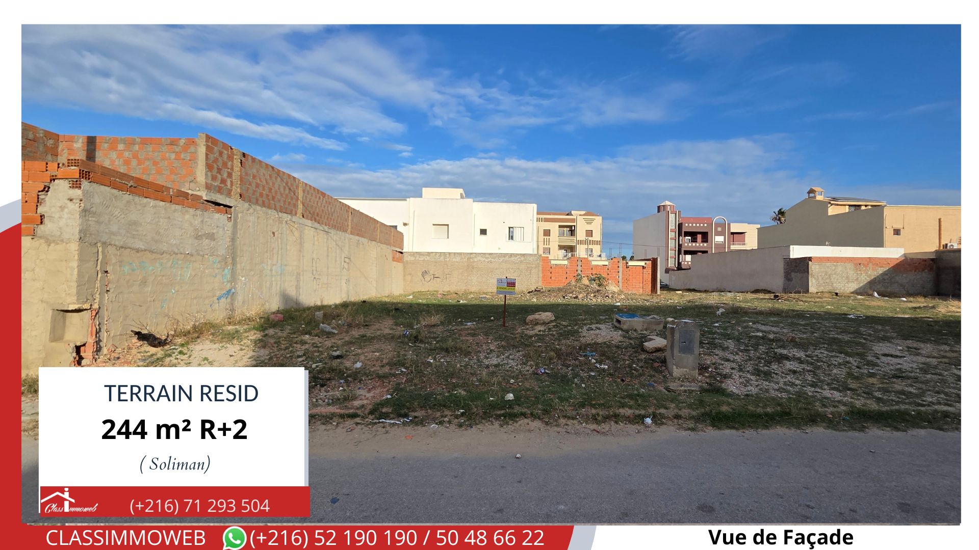 Soliman Meraissa Terrain Terrain nu Terrain de 244 m2  550 d le m2