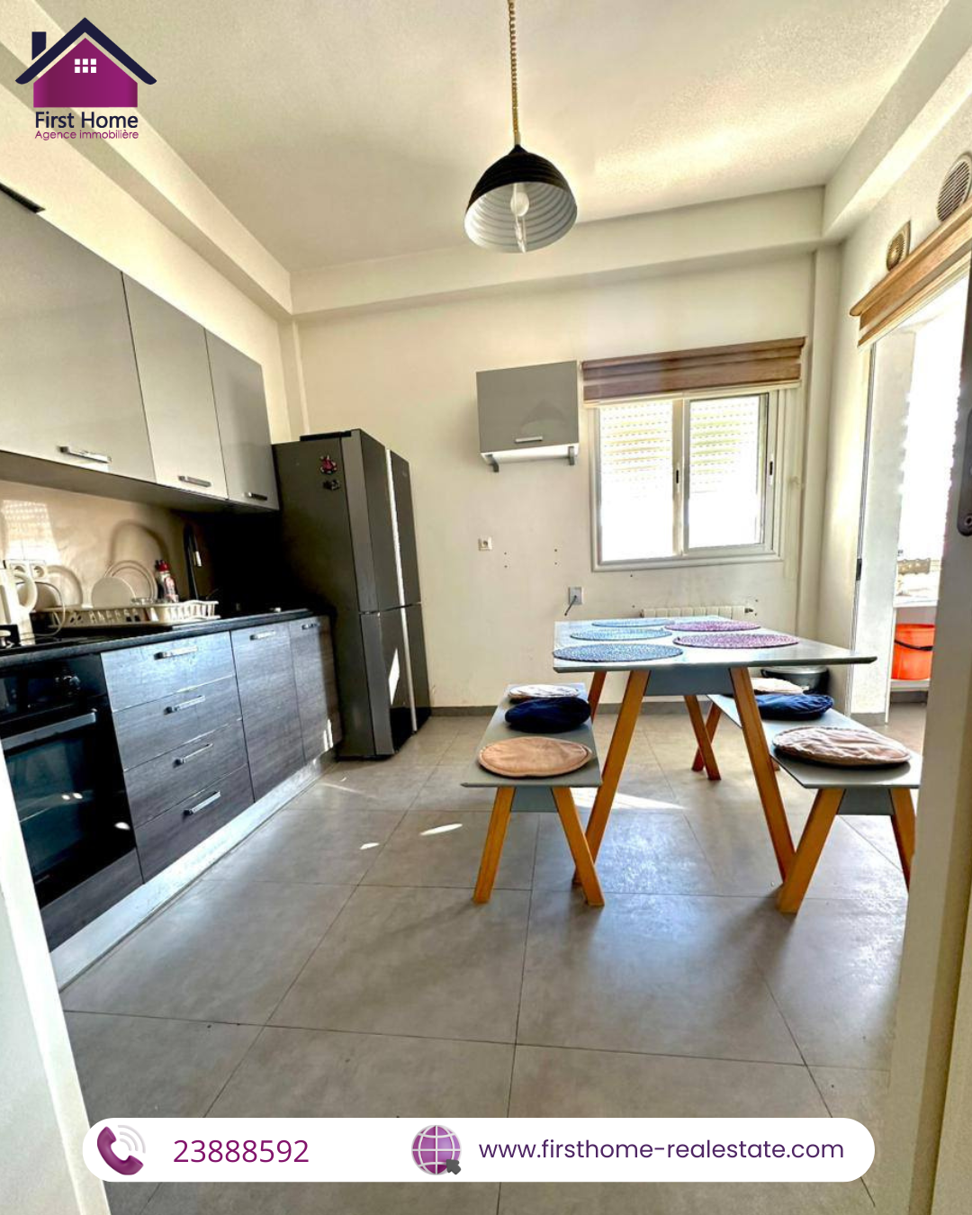 La Soukra Chotrana 1 Location Appart. 3 pices Appart s2 richement meubl