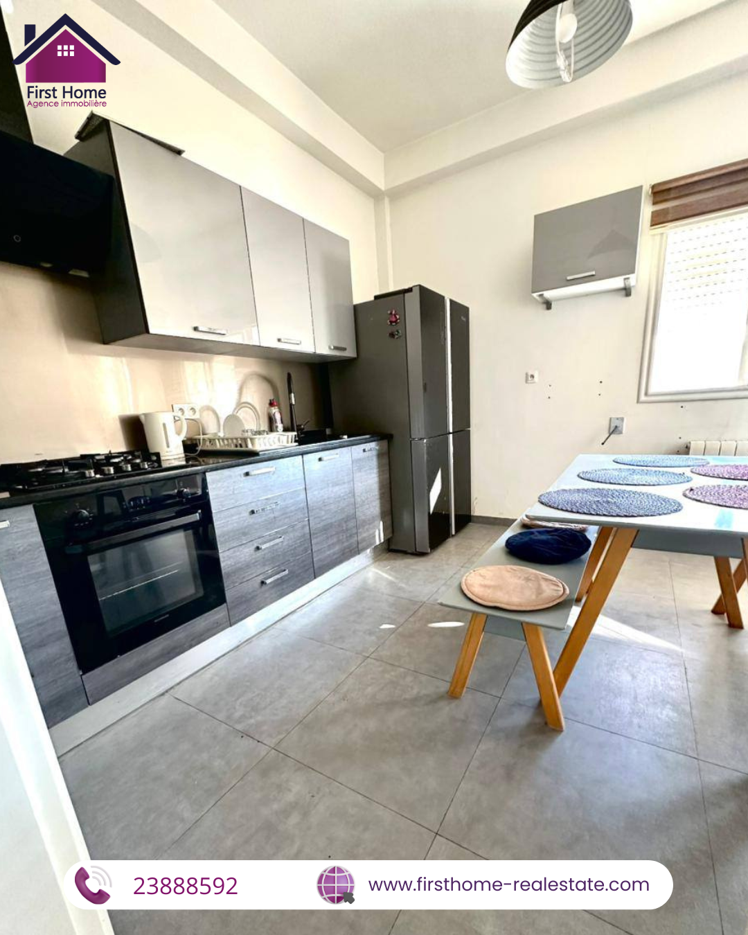 La Soukra Chotrana 1 Location Appart. 3 pices Appart s2 richement meubl