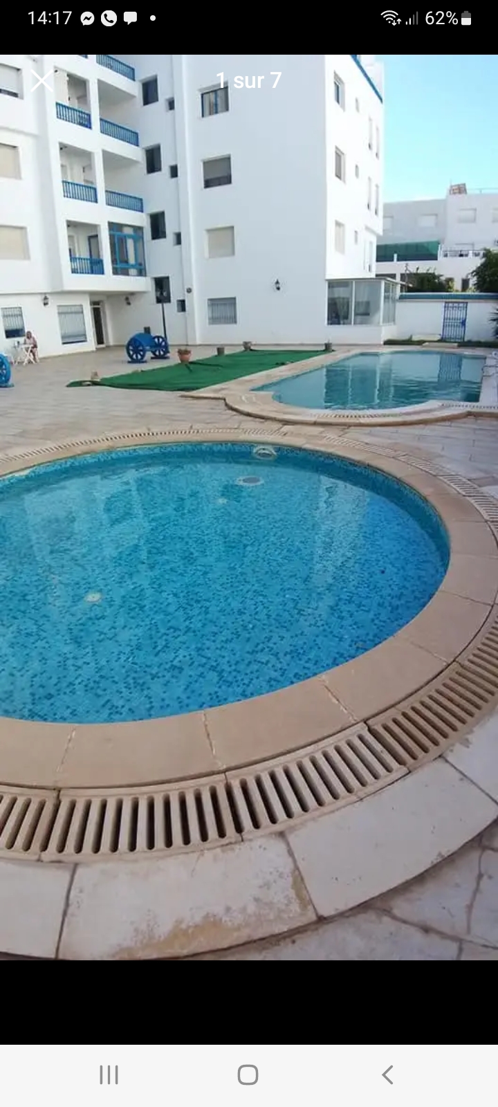 Nabeul Cite Universitaire Location vacances Appart. 3 pices Apparemment s2  avec jardin priv