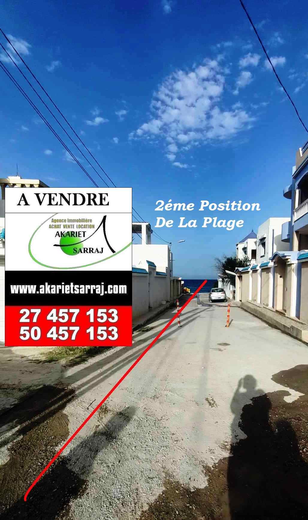 Akouda Chatt Meriem Terrain Terrain nu Terrain cltur 450m deux faades  chatt mariem