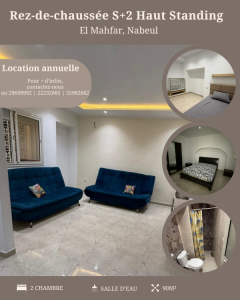 Nabeul Nabeul Location Maisons A  rezdechausse s2 haut ref1317a
