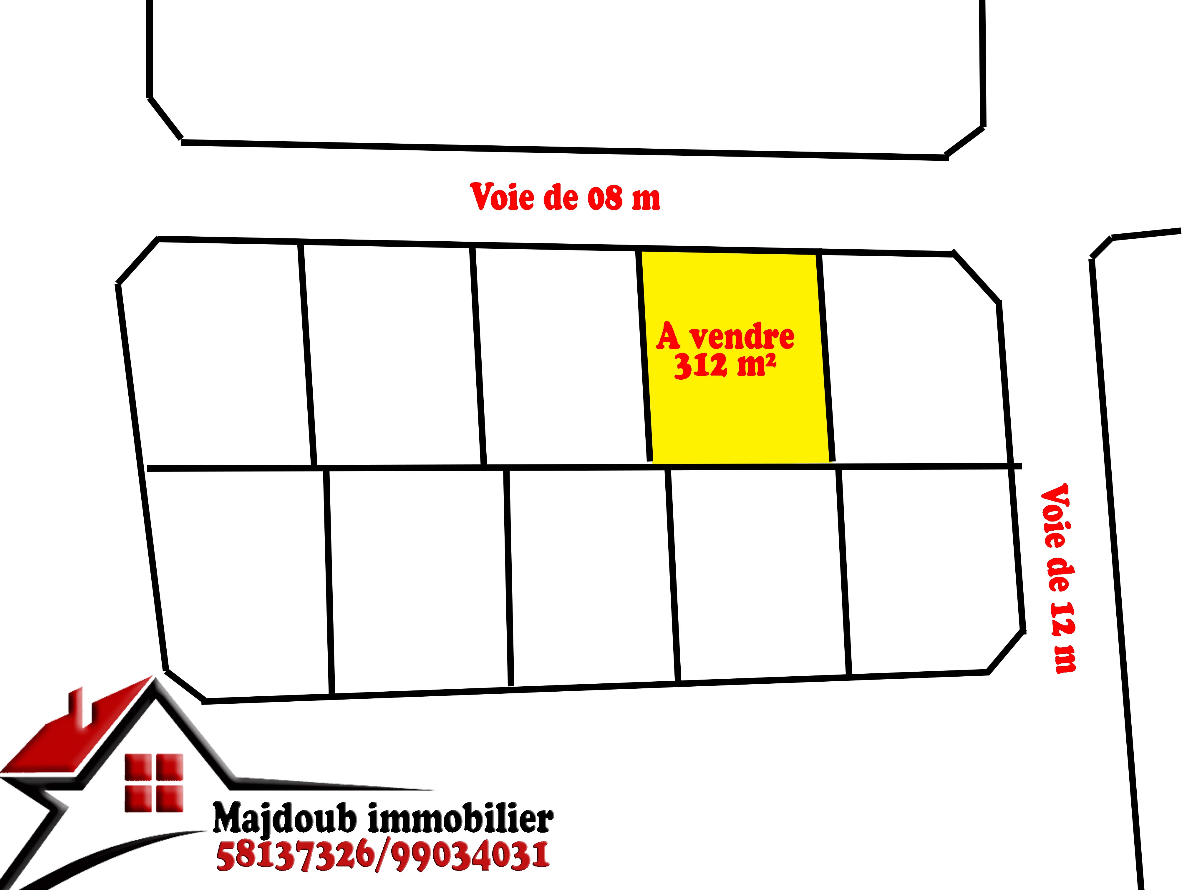 Sousse Riadh Ksibet Sousse Terrain Terrain nu Terrain de 312 m zone villa