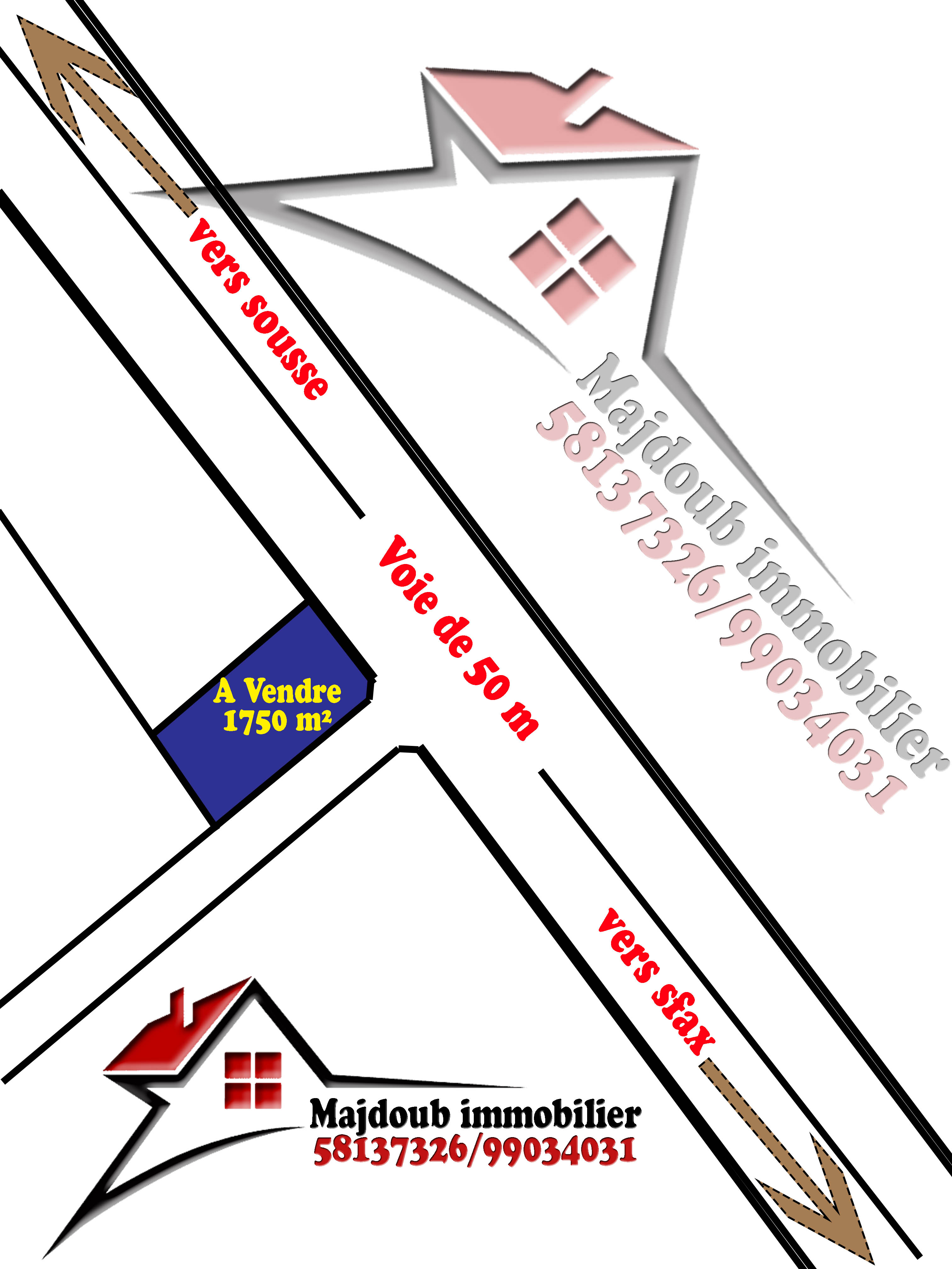 Sousse Riadh Ksibet Sousse Terrain Terrain nu Terrain de 1752 m utile pour usine
