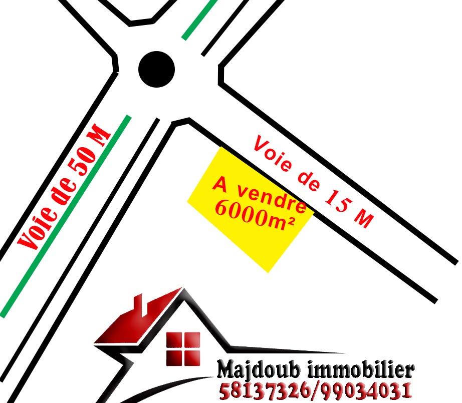 Sousse Riadh Zaouiet Sousse Terrain Terrain nu Terrain de 6000 m zone industriel