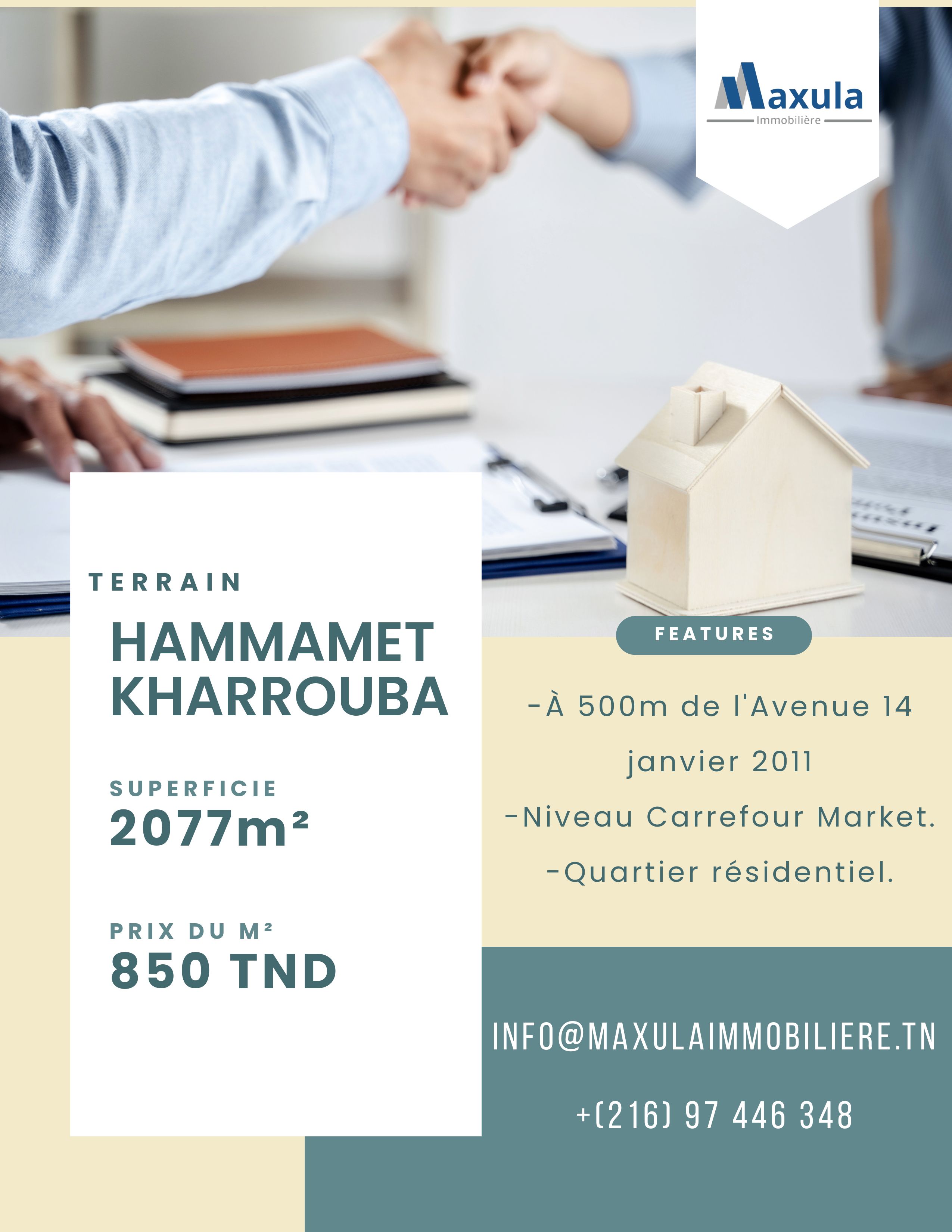 Hammamet Cite El Kharroub Terrain Terrain nu Terrain de 2077m a hammamet kharrouba