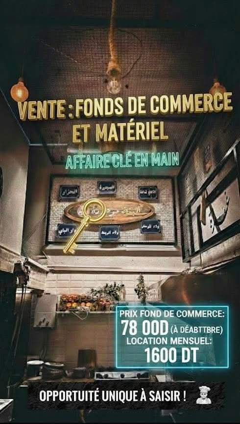 El Menzah El Menzah 9 Bureaux & Commerces Fond de Commerce Fonds de commerce 78md menzah 9