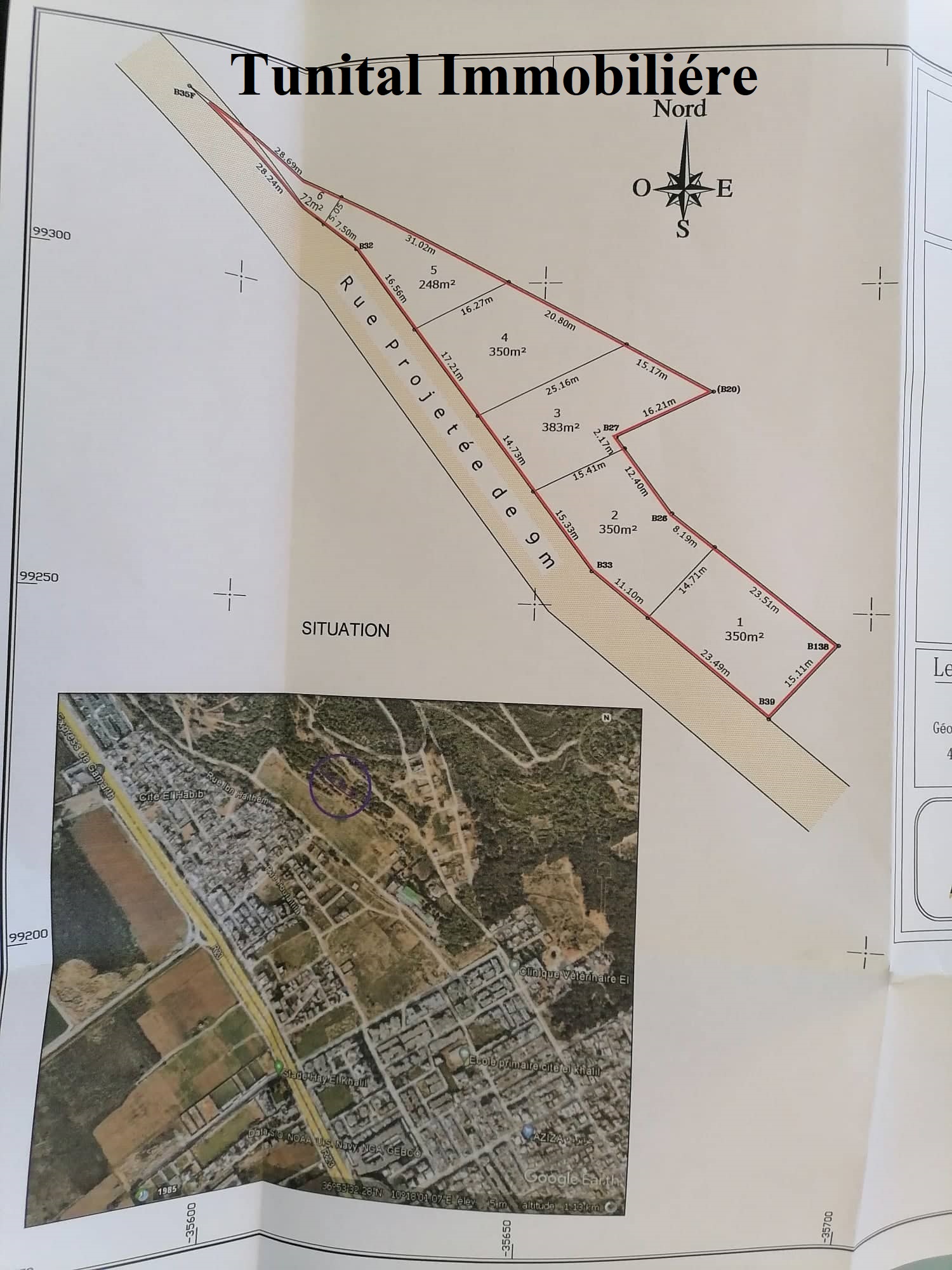 La Marsa Cite El Khalil Terrain Terrain nu Terrain vue panoramique