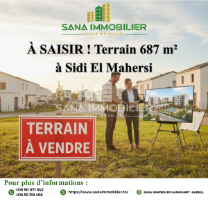 Nabeul Cite El Mahrsi 1 Vente Surfaces A  terrain  sid mahresi nabeul ref390a