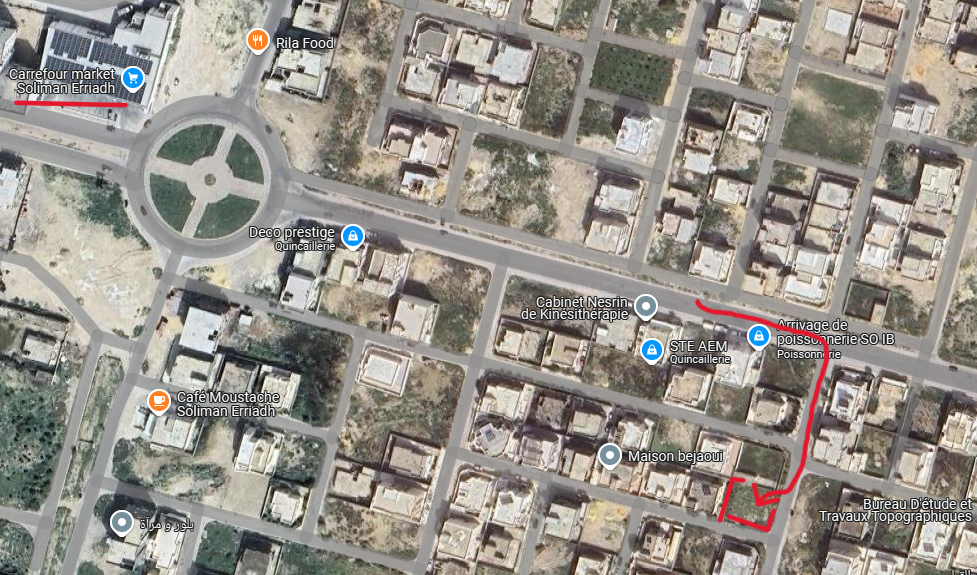 Hammam Chatt Borj Cedria Terrain Terrain nu Terrain de coin 415 m2 lot finance