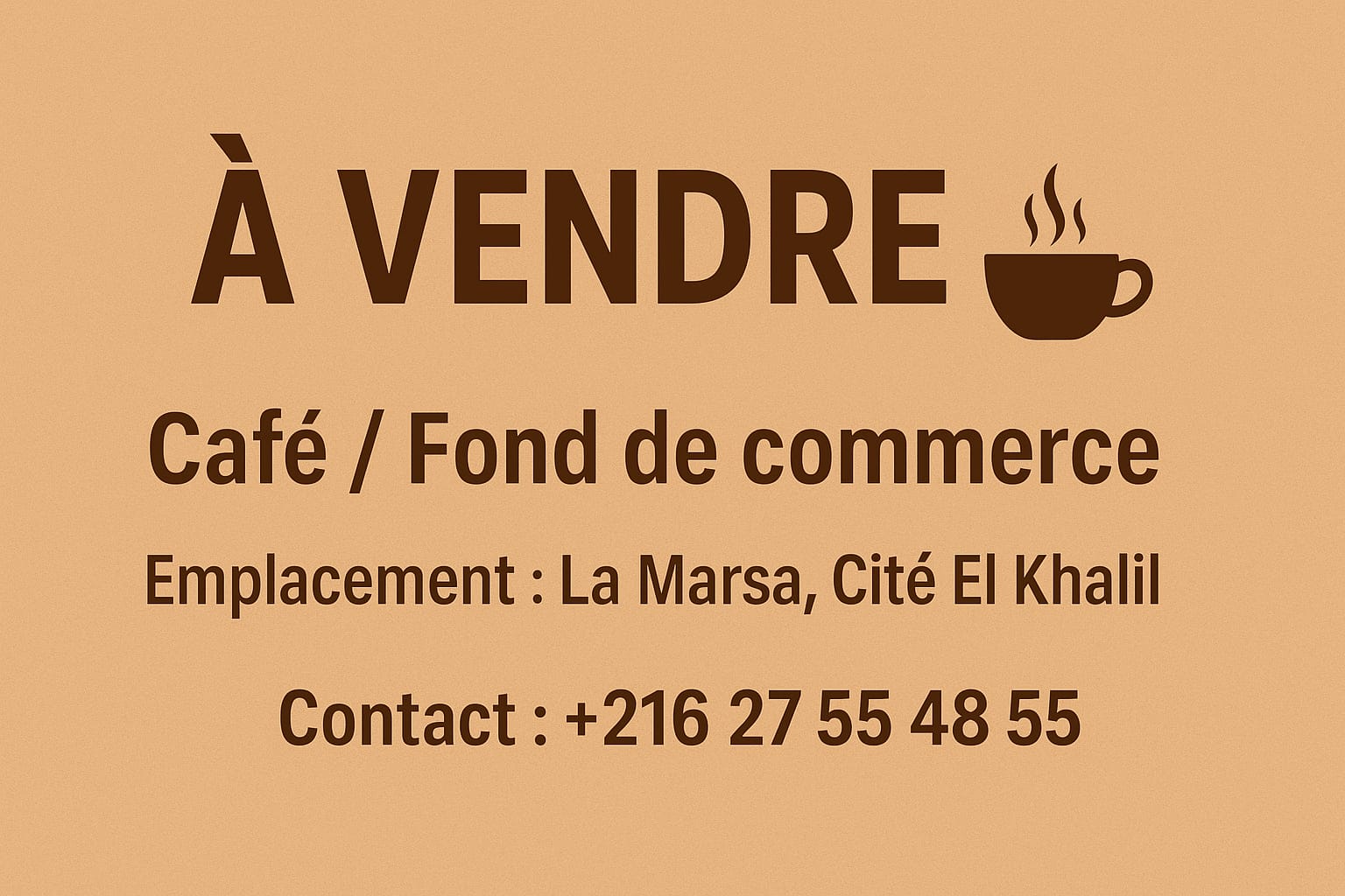 La Marsa Cite El Khalil Bureaux & Commerces Fond de Commerce Fonds de commerce caf cit el khalil