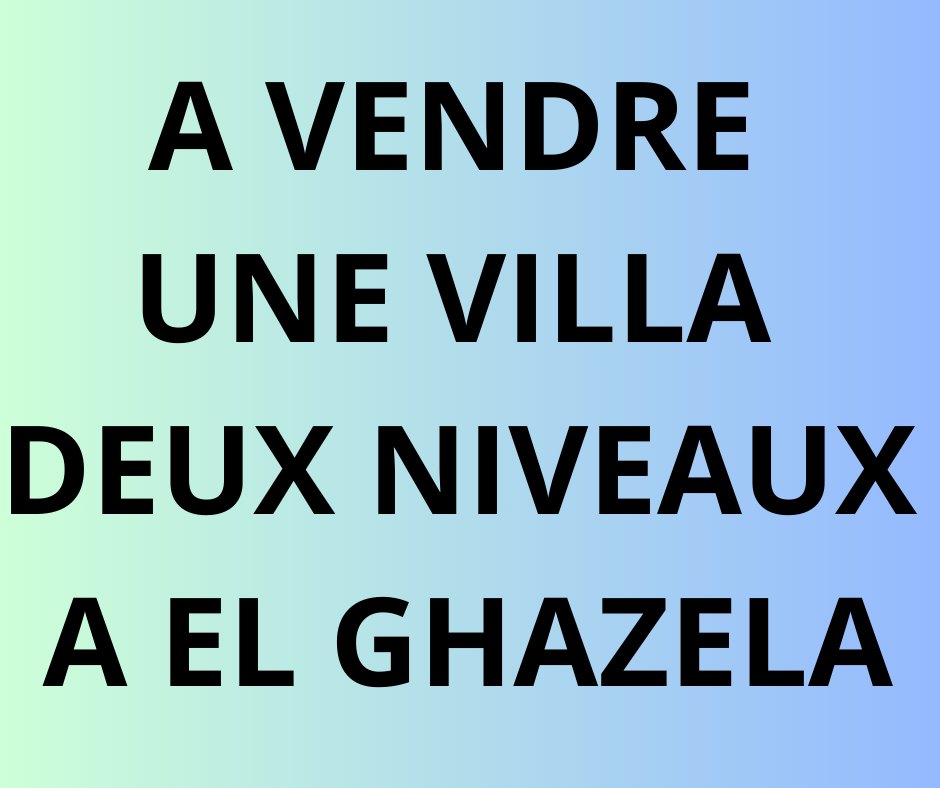 Raoued Cite El Ghazala 1 Vente Maisons Villa en deux niveaux spars  el ghazela